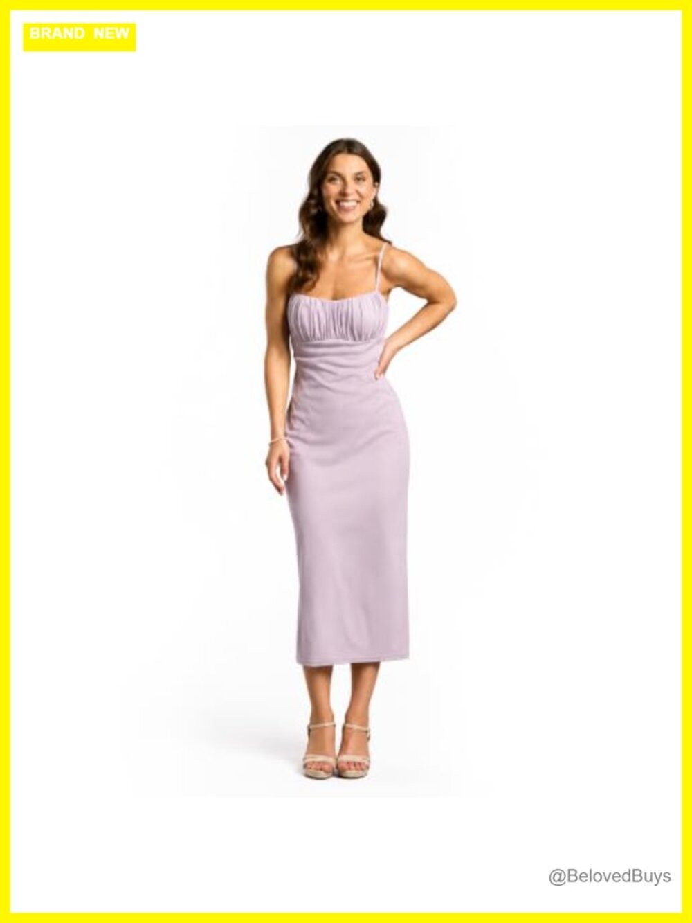 Ruched Empire Mesh Sheath Midi Dress Formal Cocktail Elegant